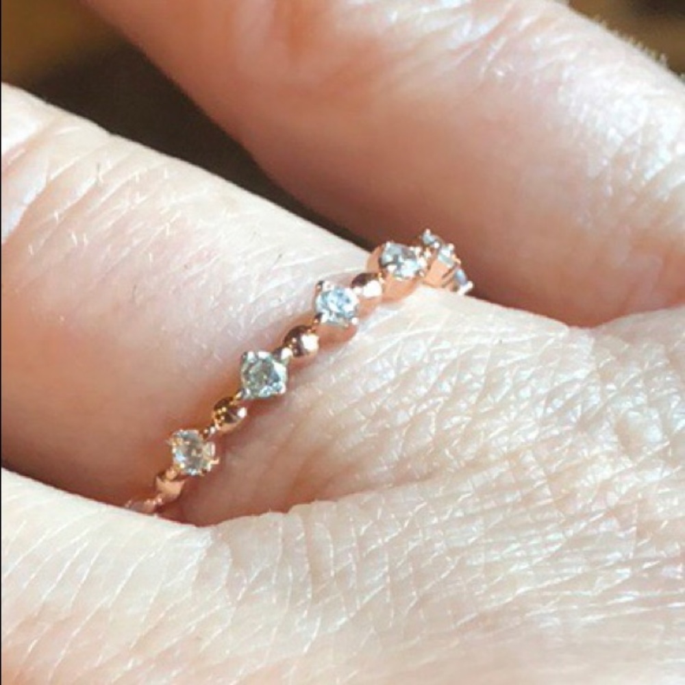 14k Rose Gold Eternity CZ Ring